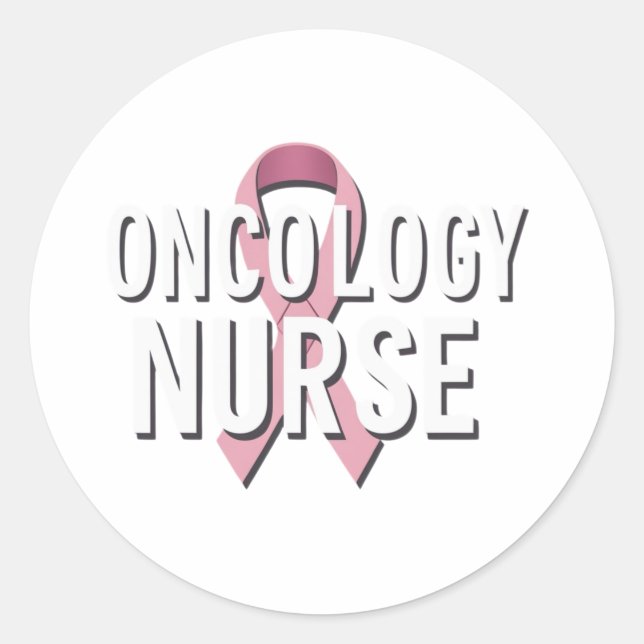 Pegatina Redonda Enfermera de Oncología (Anverso)