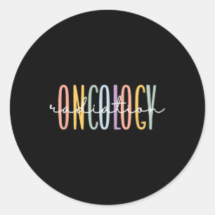 Pegatina Redonda Enfermera de oncología de radiación de arcoiris