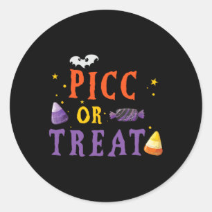 Pegatina Redonda Enfermera de PICC Halloween Curte VAT Vascular Acc