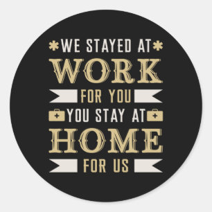 Pegatina Redonda Enfermera de urgencias de la UCI Ambulancia Amor F