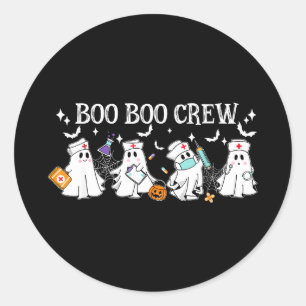 Pegatina Redonda Enfermera del equipo Boo boo Halloween enfermera d