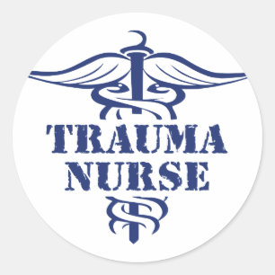 Pegatina Redonda enfermera del trauma
