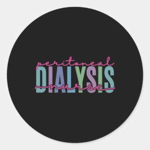 Pegatina Redonda Enfermera diálisis Enfermedad renal Enfermería div
