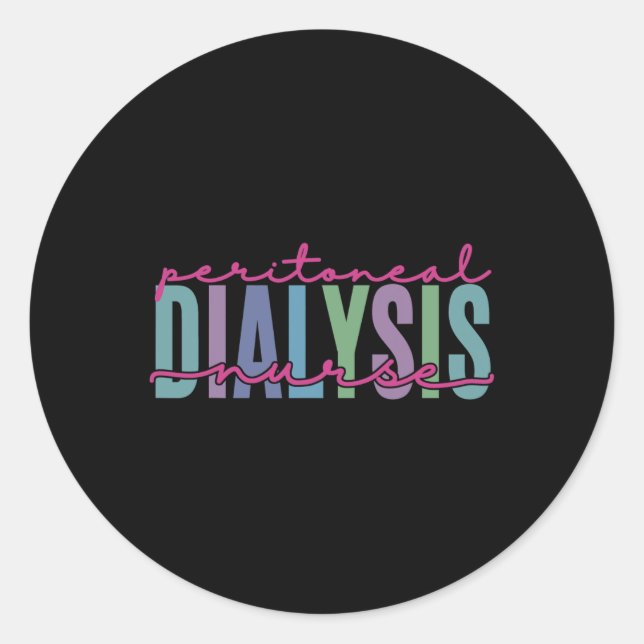 Pegatina Redonda Enfermera diálisis Enfermedad renal Enfermería div (Anverso)