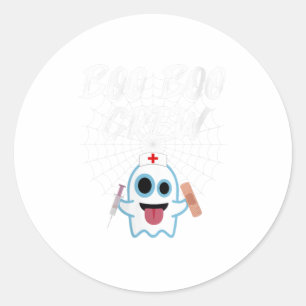Pegatina Redonda Enfermera divertida de Boo Boo Crew Halloween Ho