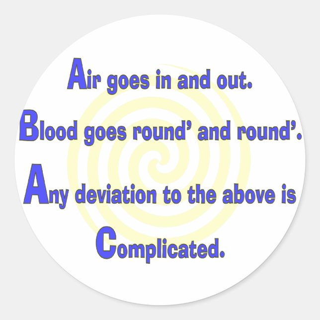 Pegatina Redonda Enfermera divertida o regalos de terapia respirato (Anverso)