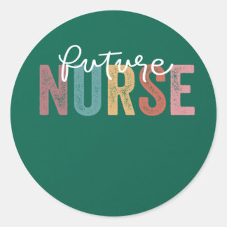 Pegatina Redonda Enfermera En Curso Enfermería Estudiante Futuro Nu
