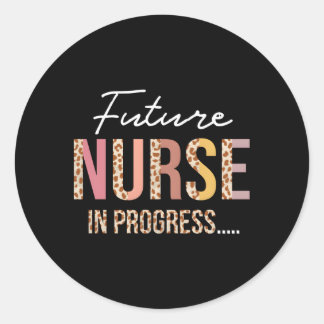 Pegatina Redonda Enfermera En Curso Enfermería Estudiante Futuro Nu