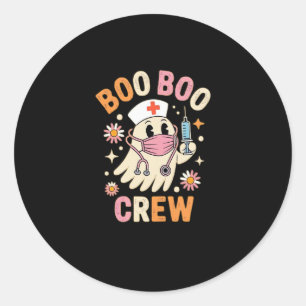 Pegatina Redonda Enfermera fantasma de Boo Boo Crew Halloween Esenc