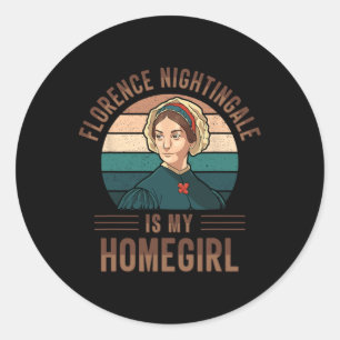 Pegatina Redonda Enfermera Florence Nightingale Enfermería médica M