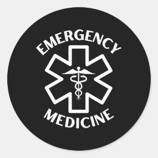 Pegatina Redonda Enfermera Médica de Medicina de Emergencia Er Cadu