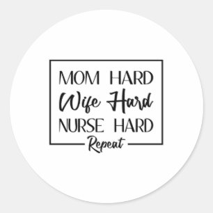 Pegatina Redonda Enfermera Médica Enfermería hospitalaria Medicina 