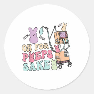 Pegatina Redonda Enfermera Pascua Med Surg Icu Peds Picu Enfermera 