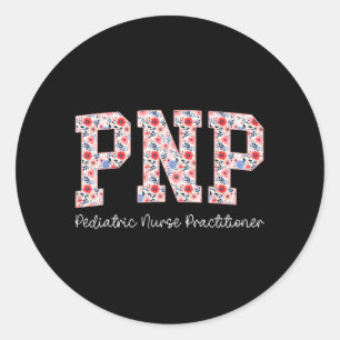 Pegatina Redonda Enfermera Pediatra Practicante de Enfermería Pediá