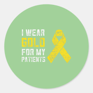 Pegatina Redonda Enfermera pediátrica de oncología regalo de cáncer