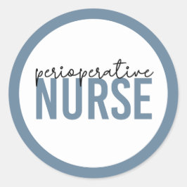 Pegatina Redonda Enfermera perioperatoria RN o enfermera