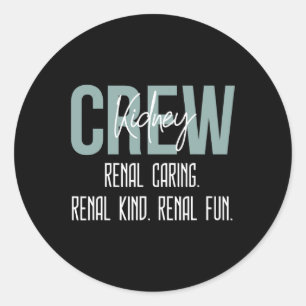Pegatina Redonda Enfermera técnica de diálisis Equipo renal Cuidado