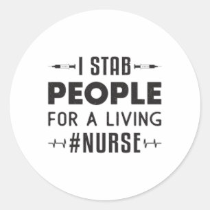 Pegatina Redonda Enfermera UCI Enfermeras Ambulancia de Emergencia