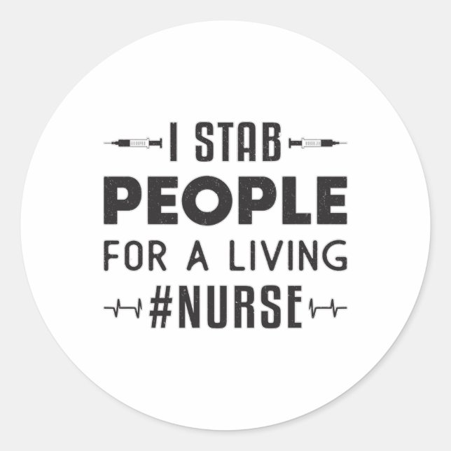 Pegatina Redonda Enfermera UCI Enfermeras Ambulancia de Emergencia  (Anverso)