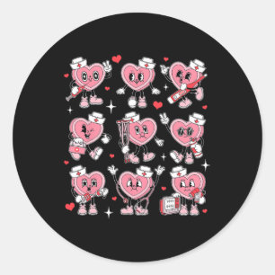 Pegatina Redonda Enfermera Valentine Candy Heart Er Icu Nicu Rn Enf