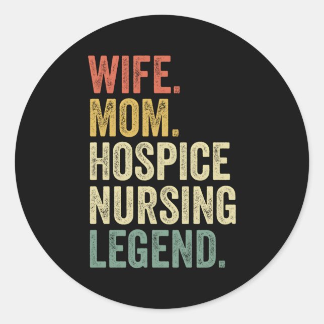 Pegatina Redonda Enfermeras De Hospicio Para Enfermeras De Hospicio (Anverso)