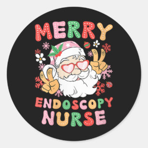 Pegatina Redonda Enfermeras Navidades Endoscopía Endoscopía N