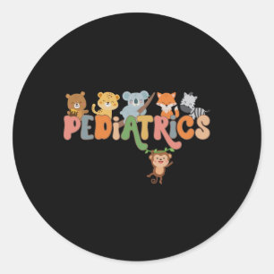 Pegatina Redonda Enfermeras pediátricas Niños Enfermeros de enferme
