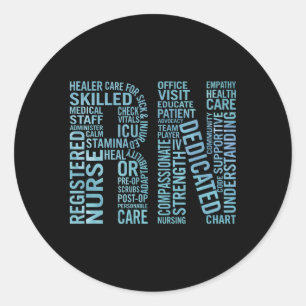 Pegatina Redonda Enfermeras registradas Paint Rn