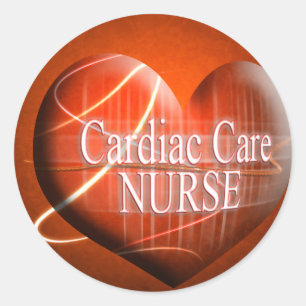 PEGATINA REDONDA ENFERMERÍA CARDIACA (CARDÍACO)