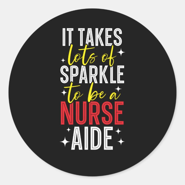 Pegatina Redonda Enfermería De Aide De Enfermeras Aide Profesional  (Anverso)
