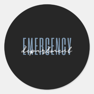 Pegatina Redonda Enfermería de atención médica de sala de emergenci