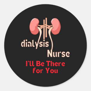 Pegatina Redonda Enfermería Nefrología Diálisis Enfermedad renal En