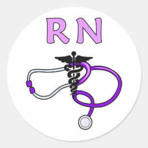 Pegatina Redonda Enfermería RN Stethoscope