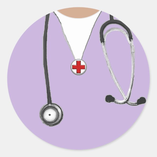 Pegatina Redonda Enfermero (Anverso)