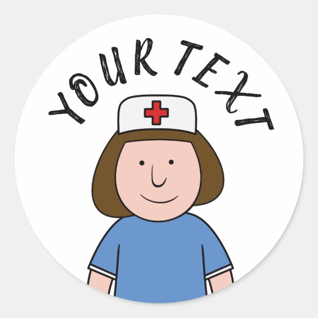 Pegatina Redonda Enfermero (Anverso)