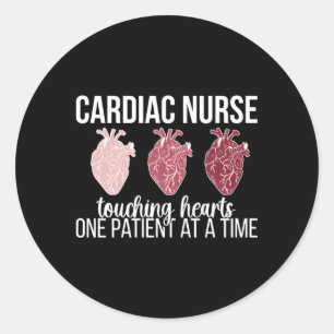 Pegatina Redonda Enfermero cardiaco Enfermera cardiología Enfermerí