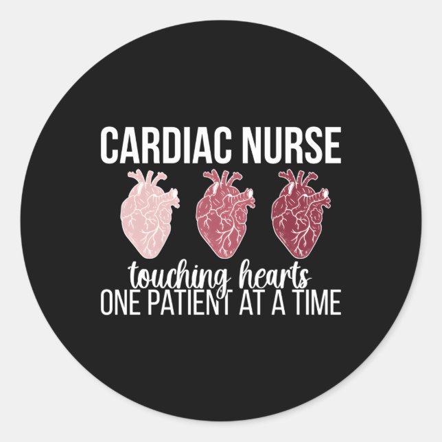 Pegatina Redonda Enfermero cardiaco Enfermera cardiología Enfermerí (Anverso)