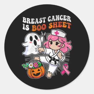 Pegatina Redonda Enfermero de cáncer de mama Conciencia Karate Luch