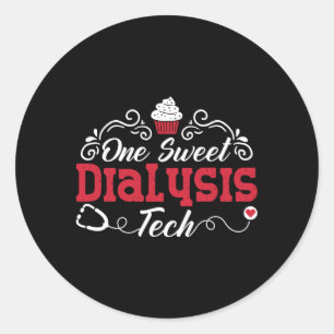 Pegatina Redonda Enfermero de diálisis 1 Dulce diálisis Técnico Téc