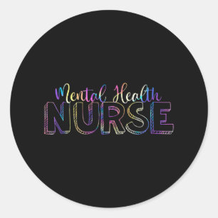 Pegatina Redonda Enfermero de Enfermeras Psiquiátricas de Psiquiatr