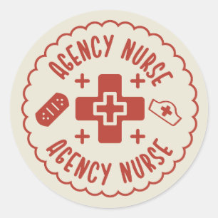 Pegatina Redonda Enfermero de la Agencia