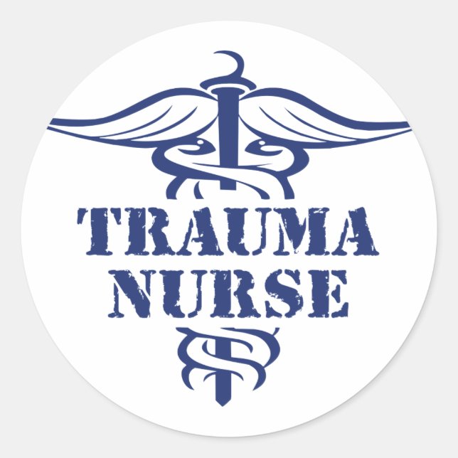 Pegatina Redonda enfermero de trauma (Anverso)