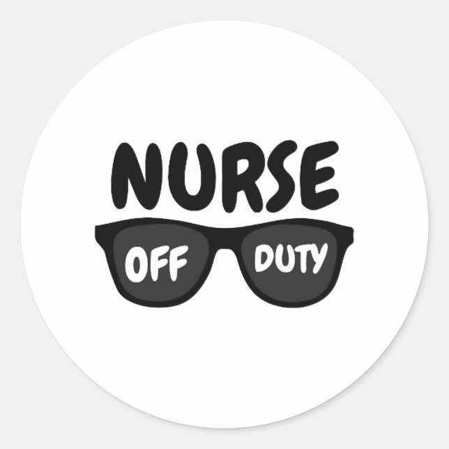 Pegatina Redonda Enfermero fuera de servicio (Anverso)