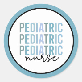 Pegatina Redonda Enfermero pediátrico de enfermería pediátrica de P