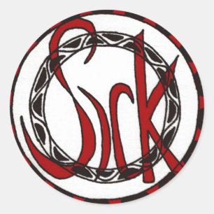 Pegatina Redonda enfermo diciendo "limpio"