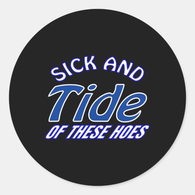 Pegatina Redonda Enfermo Y Marea De Estas Hojas (Anverso)