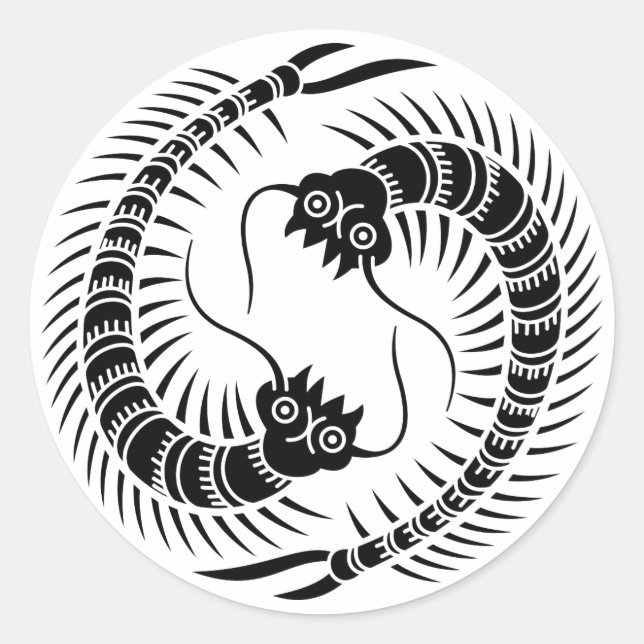 Pegatina Redonda Enfrentando el círculo de los ciempiés (Anverso)