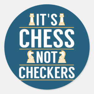Pegatina Redonda enfriar su ajedrez no damas fichas jugadores regal