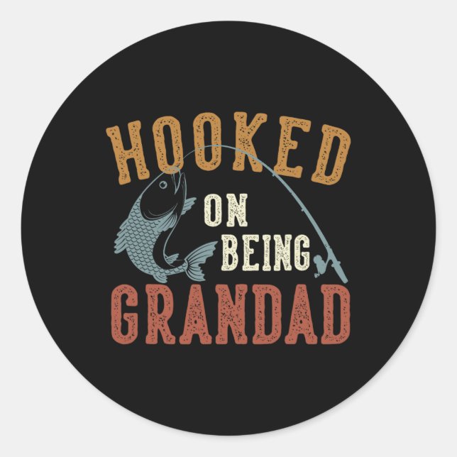 Pegatina Redonda Enganchado a ser el Gran Día del Padre (Anverso)