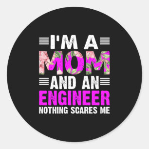 Pegatina Redonda Engineer Art A Mom And An Engineer